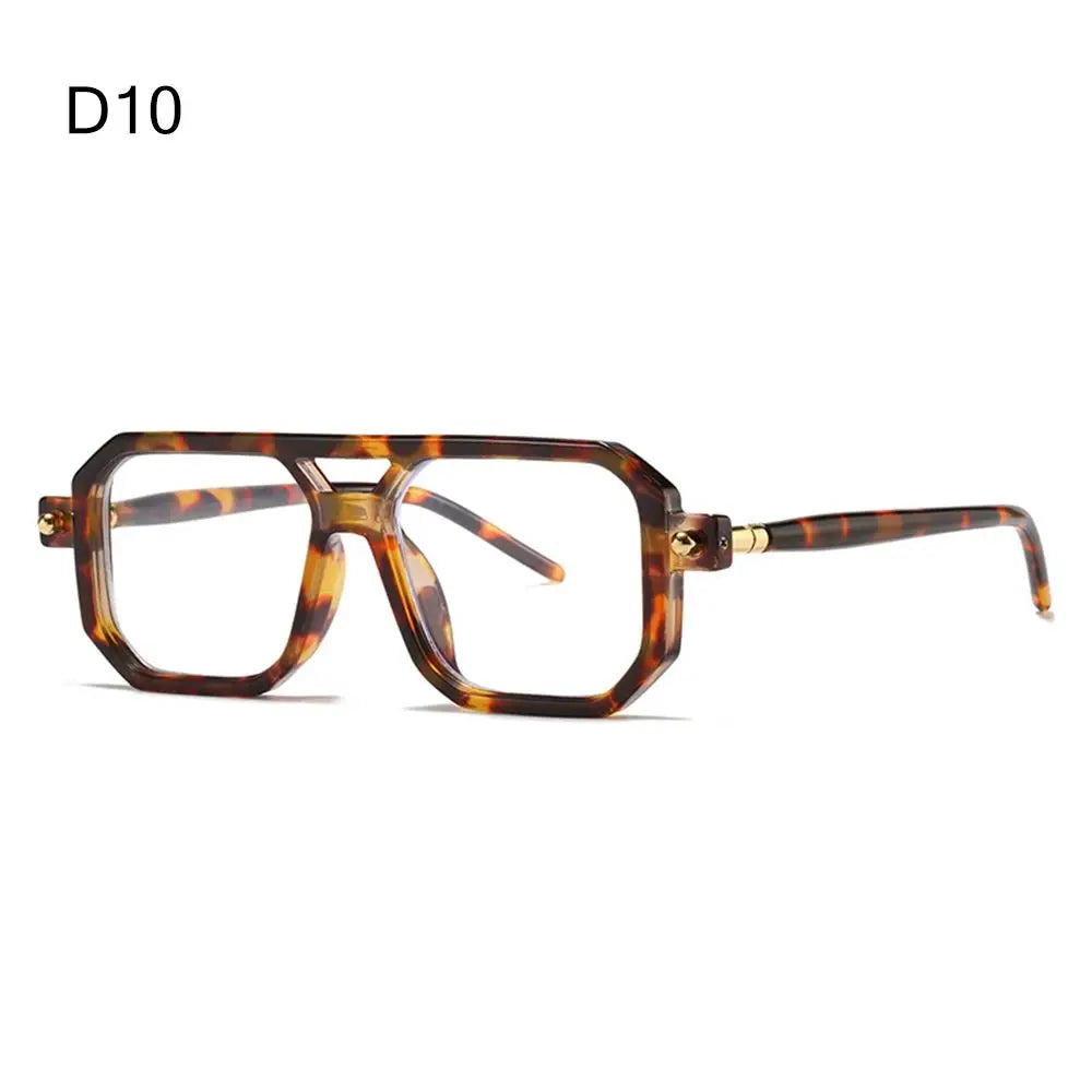 Model wearing Vintage Double Bridge Shades with dark lenses