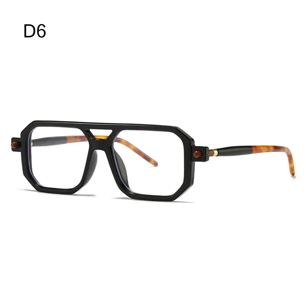 Model wearing Vintage Double Bridge Shades with dark lenses