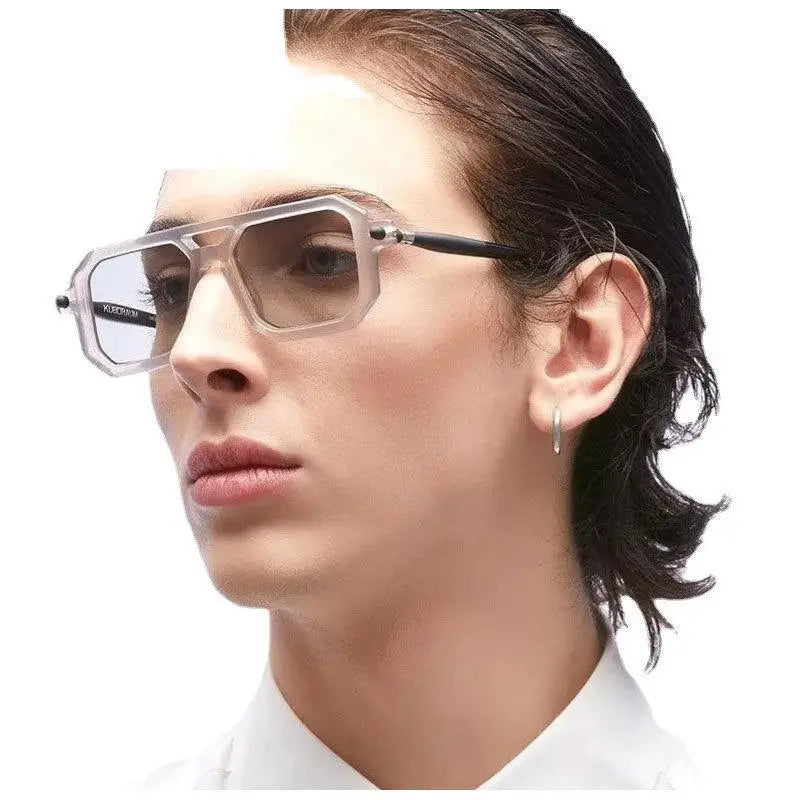 Close-up of Vintage Double Bridge Shades with gold frame