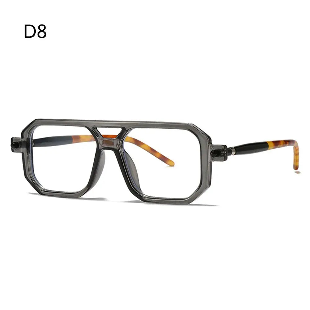 Model wearing Vintage Double Bridge Shades with dark lenses