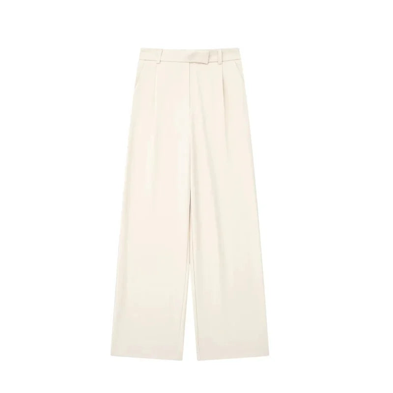 Elegant Wide Leg Pants in beige color