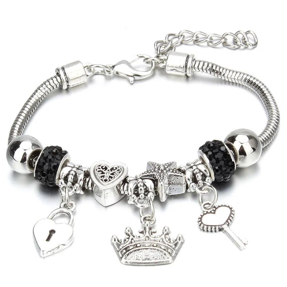 Adjustable Crown Charm Friendship Bracelet for friends