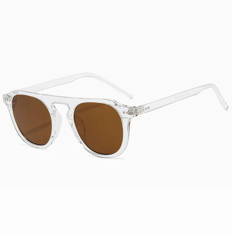 Clear frame sunglasses with Steampunk Oval Rivet Shades – Retro Gothic Industrial Goggles
