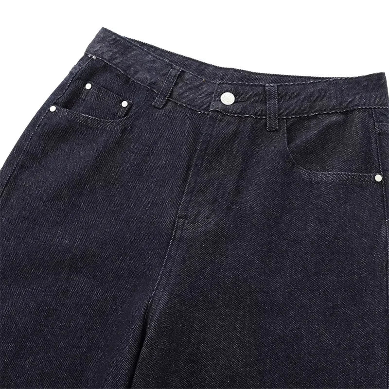 Retro Loose Wide-Leg Jeans, Glow Bloom Aura, bottoms,Clothes