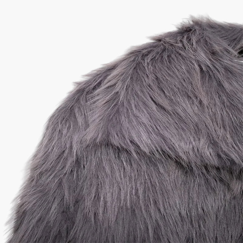 Close-up of gray fluffy material on a white background