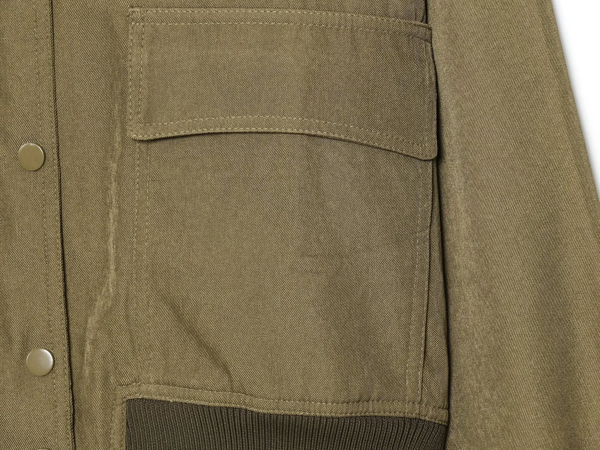 Ribbed Double Pocket Jacket, Glow Bloom Aura, Clothes,Coat,Jacket