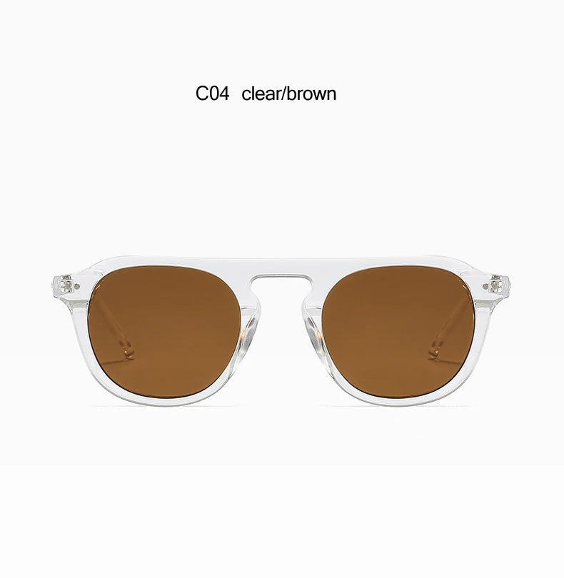 Sunglasses with clear frame and Steampunk Oval Rivet Shades – Retro Gothic Industrial Goggles
