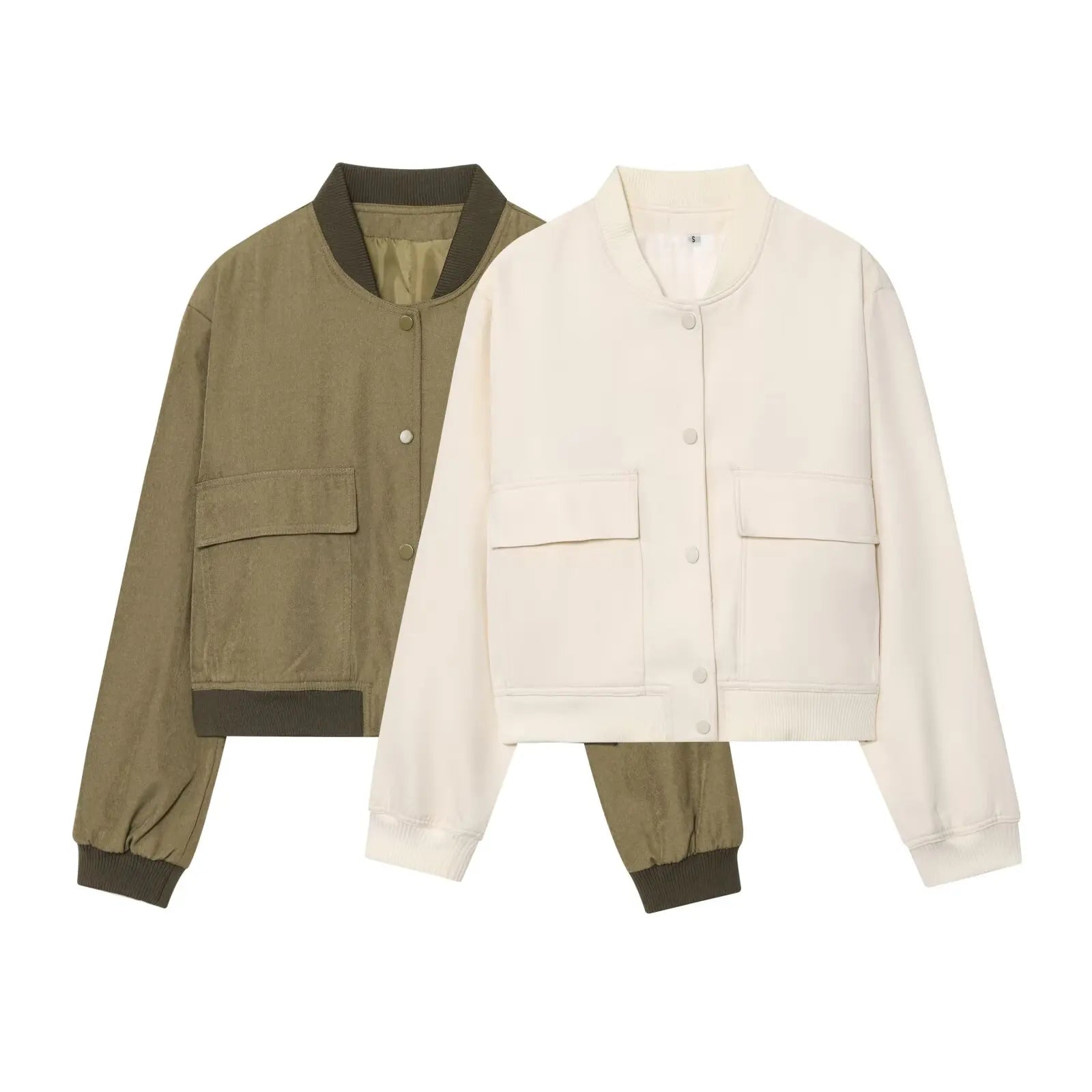 Ribbed Double Pocket Jacket, Glow Bloom Aura, Clothes,Coat,Jacket