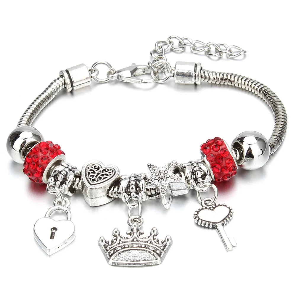 Crown Charm Friendship Bracelet