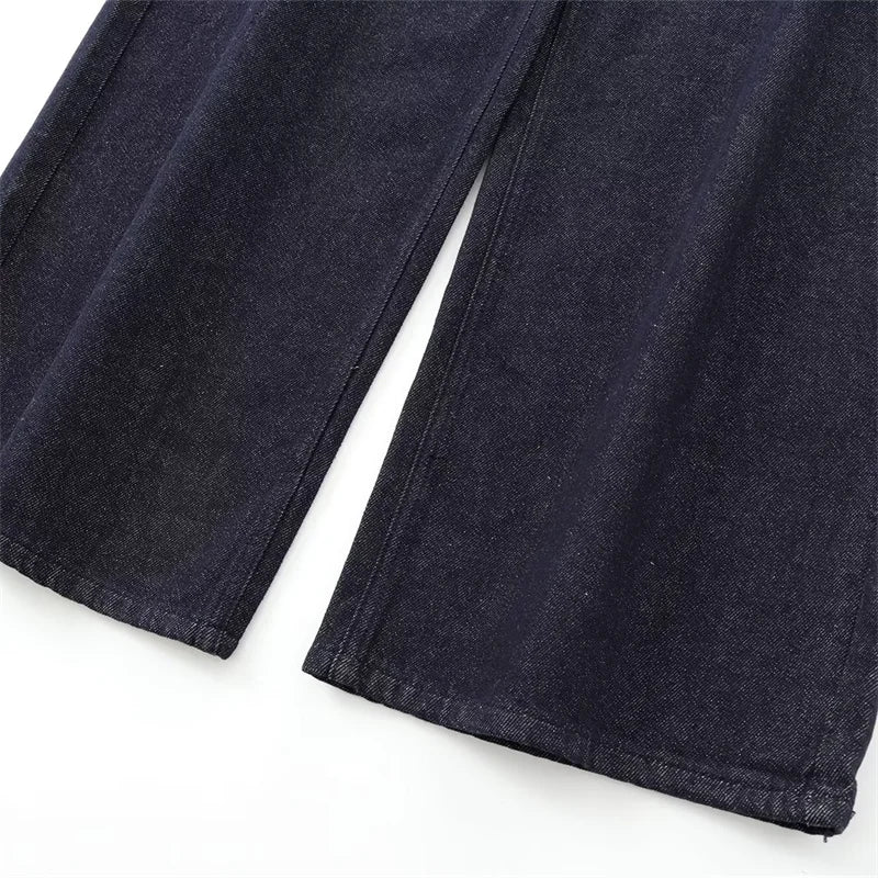 Retro Loose Wide-Leg Jeans, Glow Bloom Aura, bottoms,Clothes