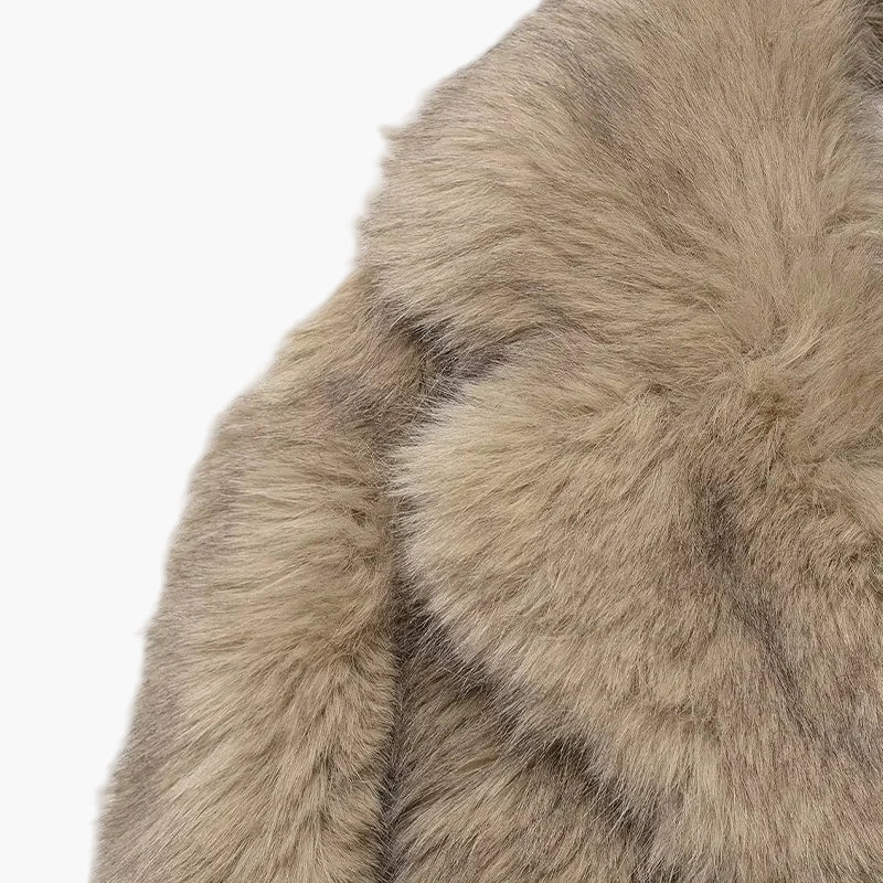 Close-up of a fur texture with a neutral color palette on a white background
