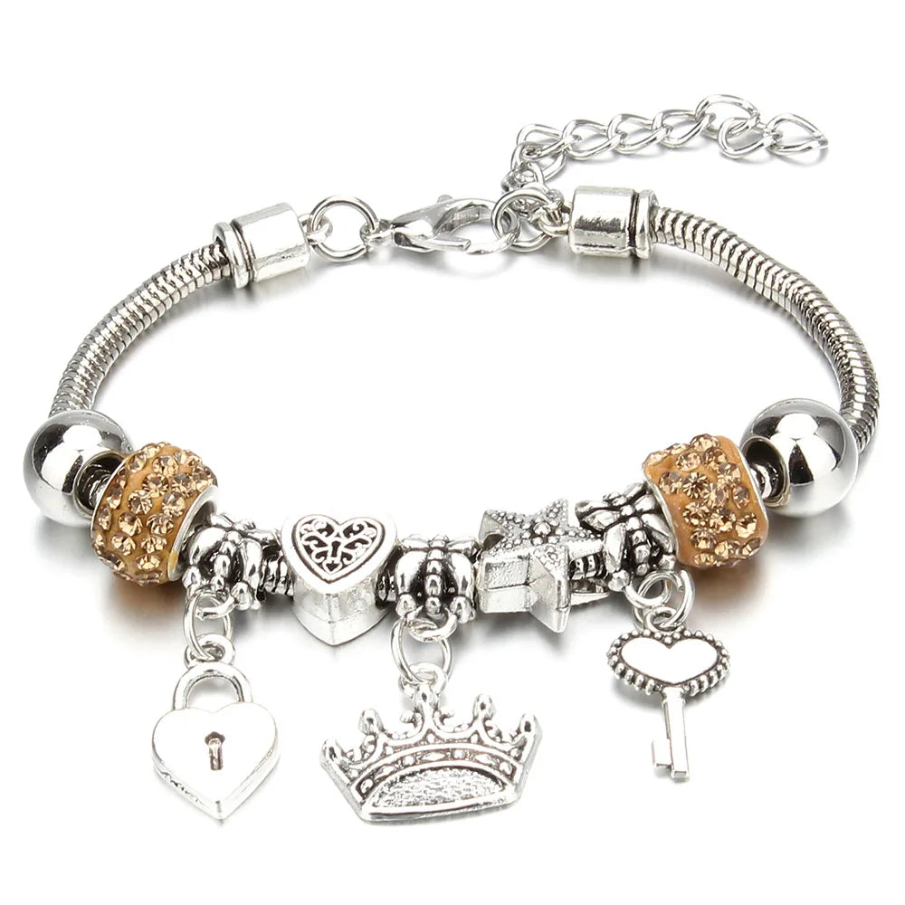 Crown Charm Friendship Bracelet