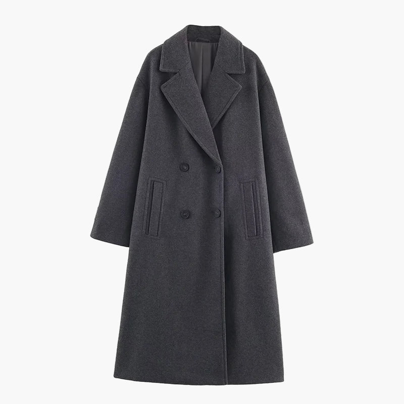 Gray overcoat on a white background