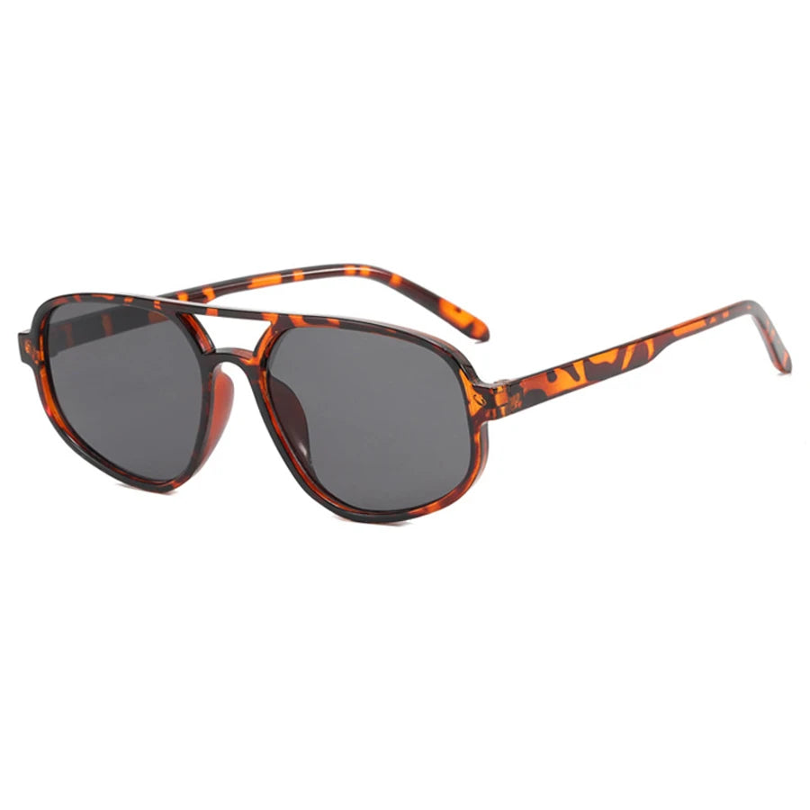 Double bridge sunglasses in gunmetal finish