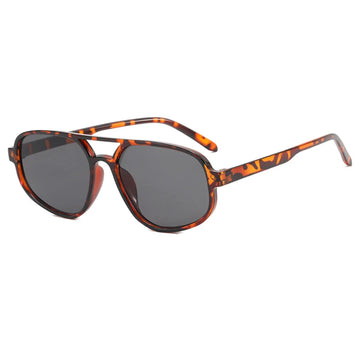 Double bridge sunglasses in gunmetal finish