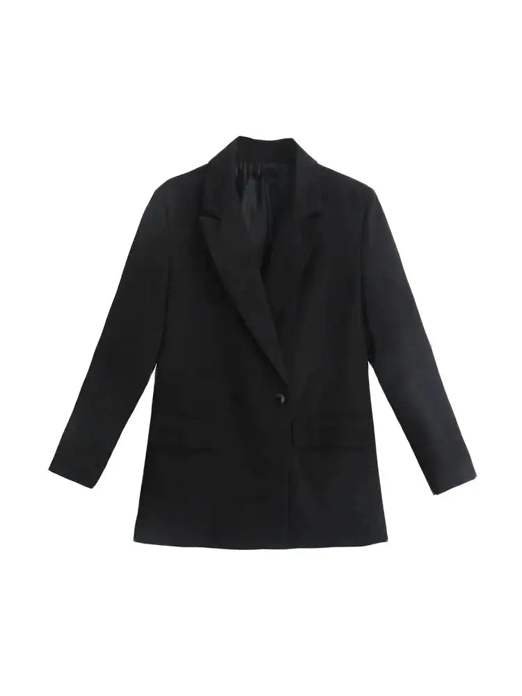 Vintage Chic Blazer Coat with a Black blazer on a white background