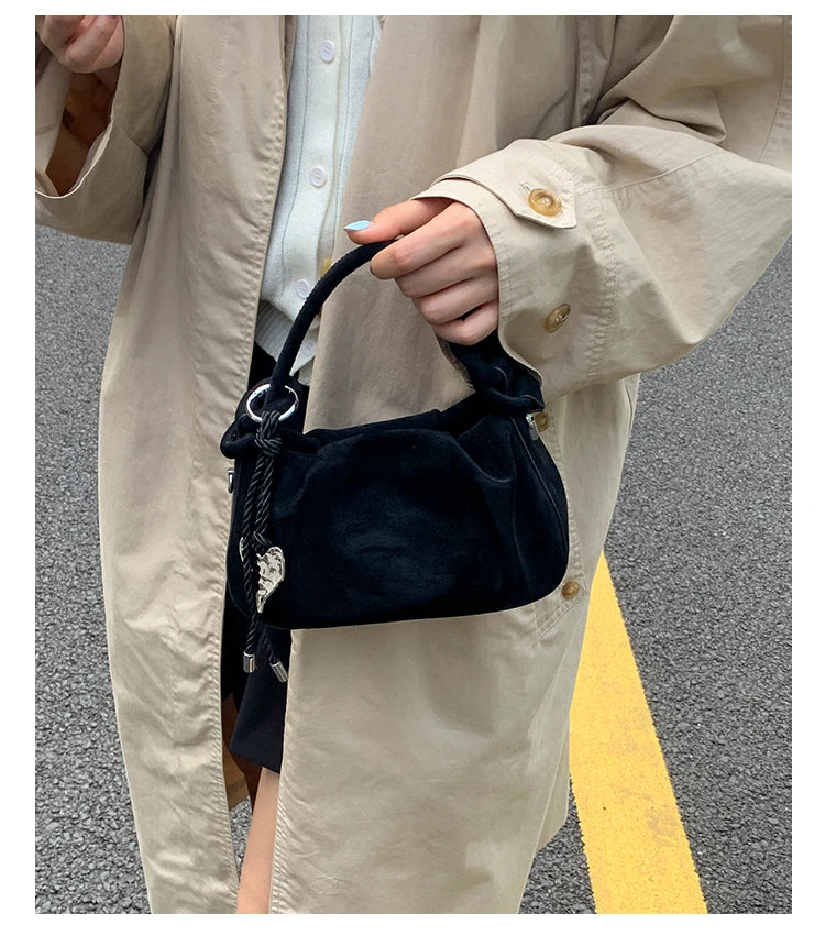 Faux Suede Commuter Tote