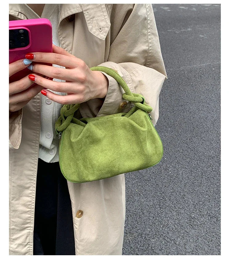 Faux Suede Commuter Tote