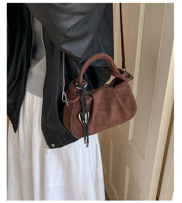 Faux Suede Commuter Tote