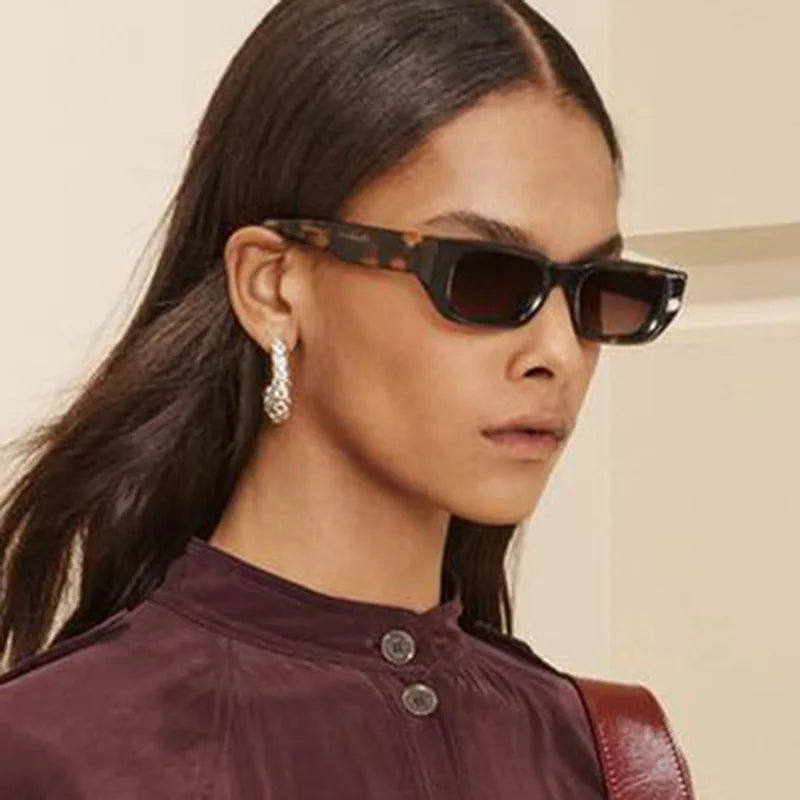 Vintage rectangular sunglasses with classic retro frame