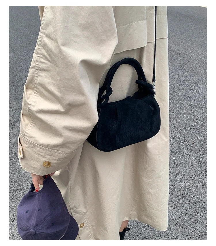 Faux Suede Commuter Tote