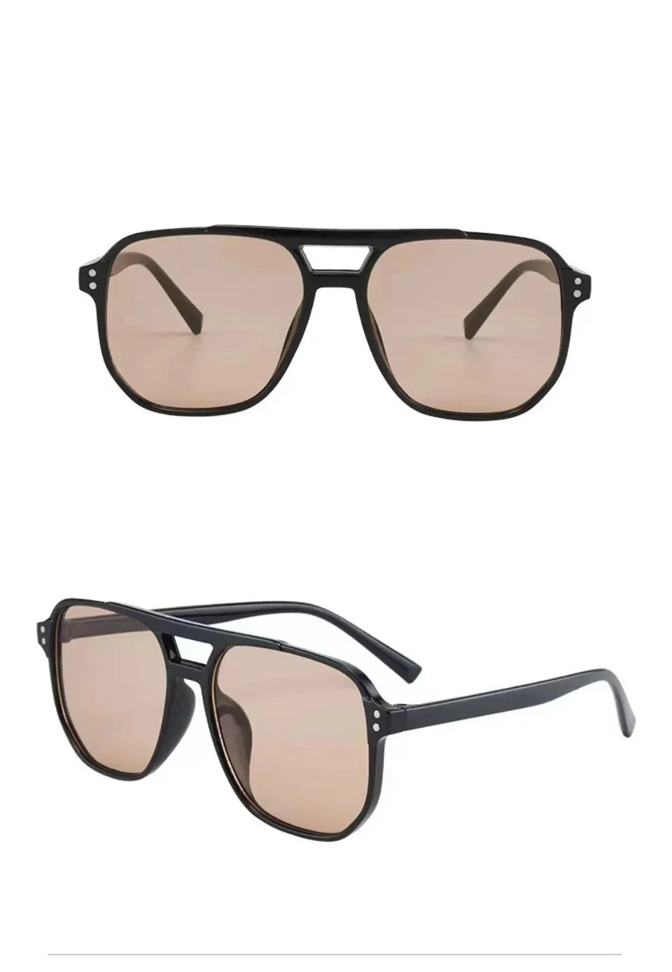 Side view of Vintage Square Glow Shades on model