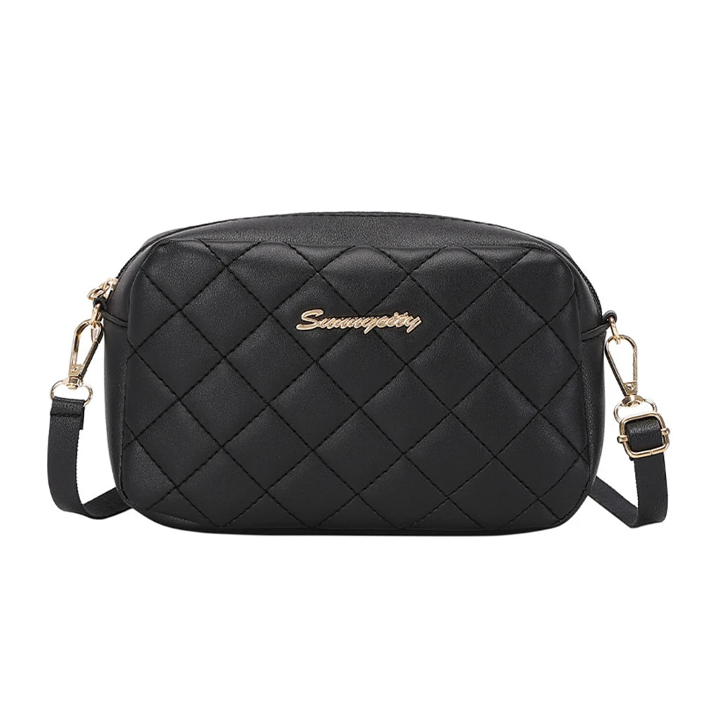 Elegant tassel chain bag in black faux leather