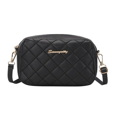 Elegant tassel chain bag in black faux leather