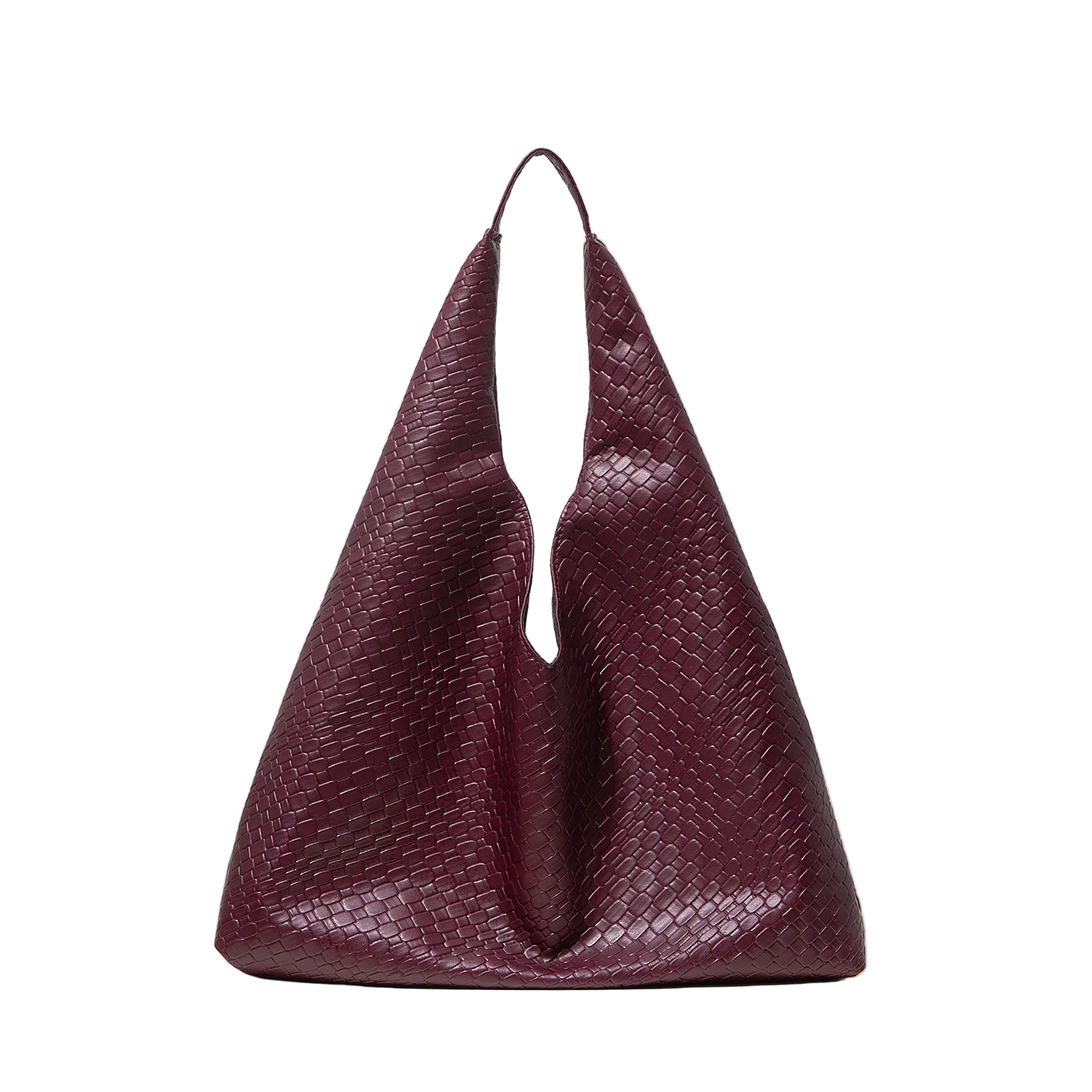 Top view of minimalist retro shoulder tote open