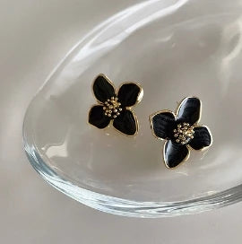 Back view of Vintage Gold Flower Earrings