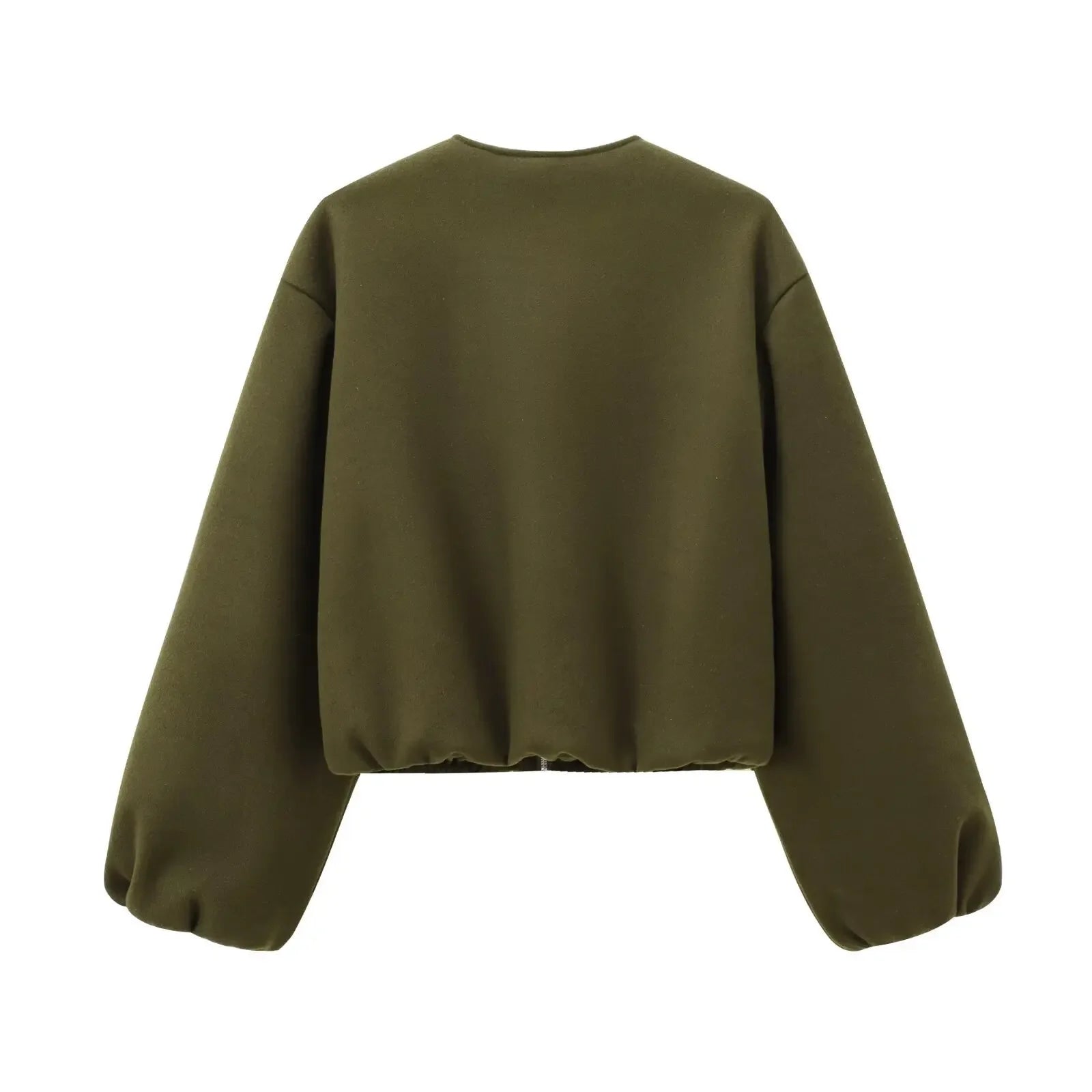 Close-up of zip and collar on soft pilot jacket with a Stylish Soft Pilot Jacket
