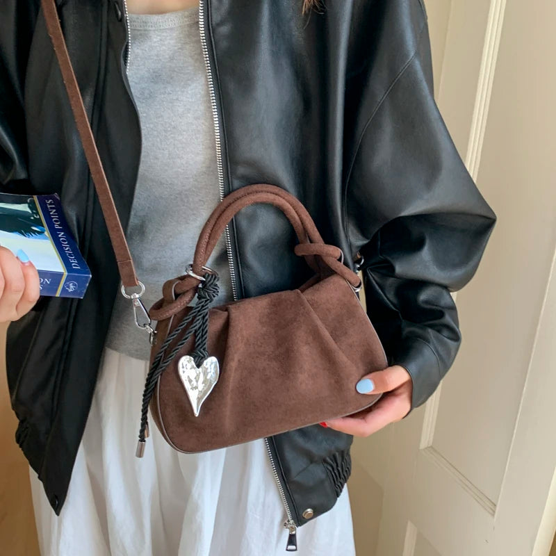 Faux Suede Commuter Tote