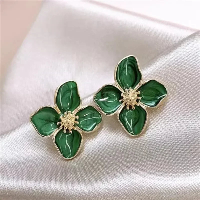 Back view of Vintage Gold Flower Earrings