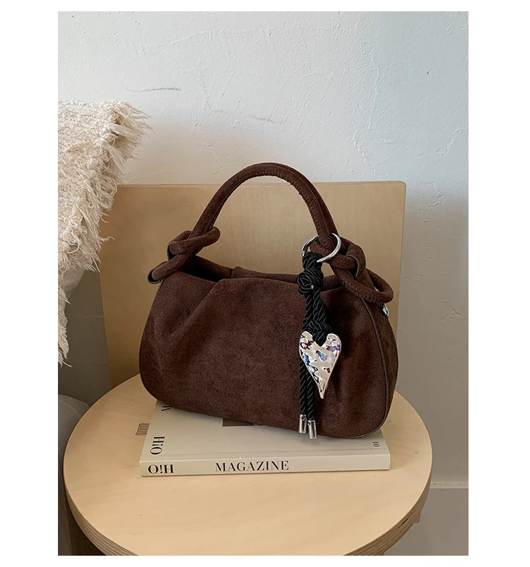 Faux Suede Commuter Tote