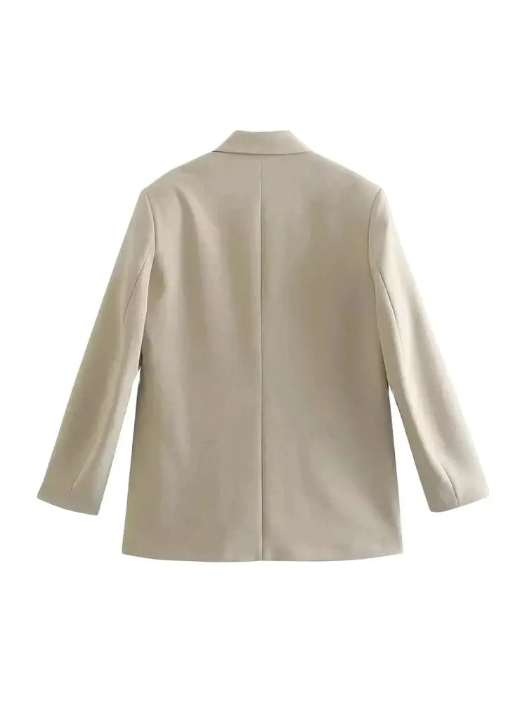 Beige blazer on Vintage Chic Blazer Coat