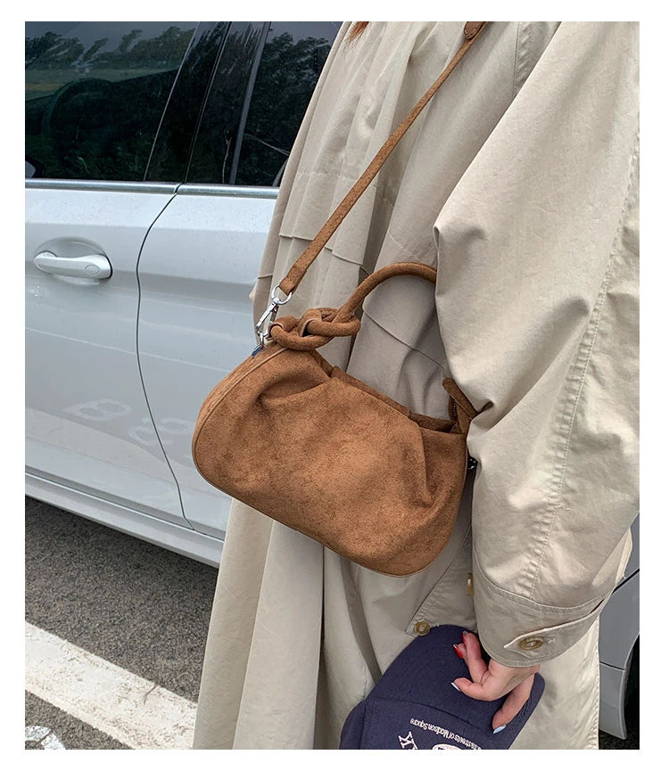 Faux Suede Commuter Tote
