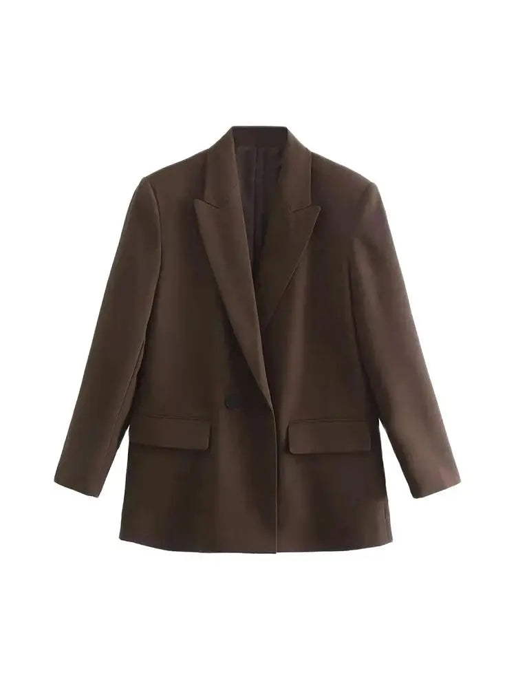 Vintage Chic Blazer Coat and Brown blazer on a white background