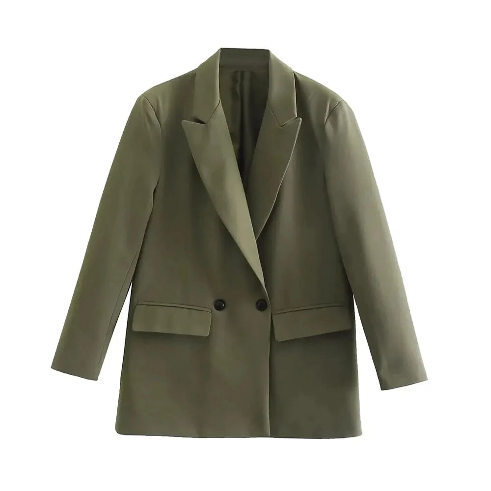 Back design of Vintage Chic Blazer Coat in beige