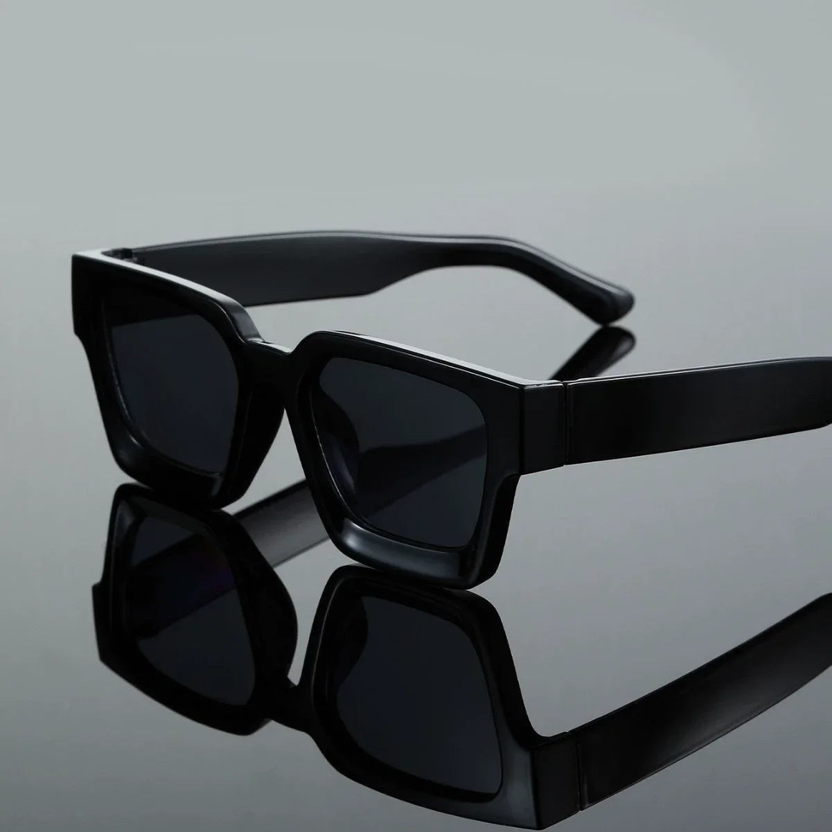 Model wearing Urban Square Street Shades in city setting