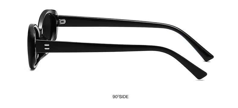 Black sunglasses shown Retro Chic Oval Shades on a white background