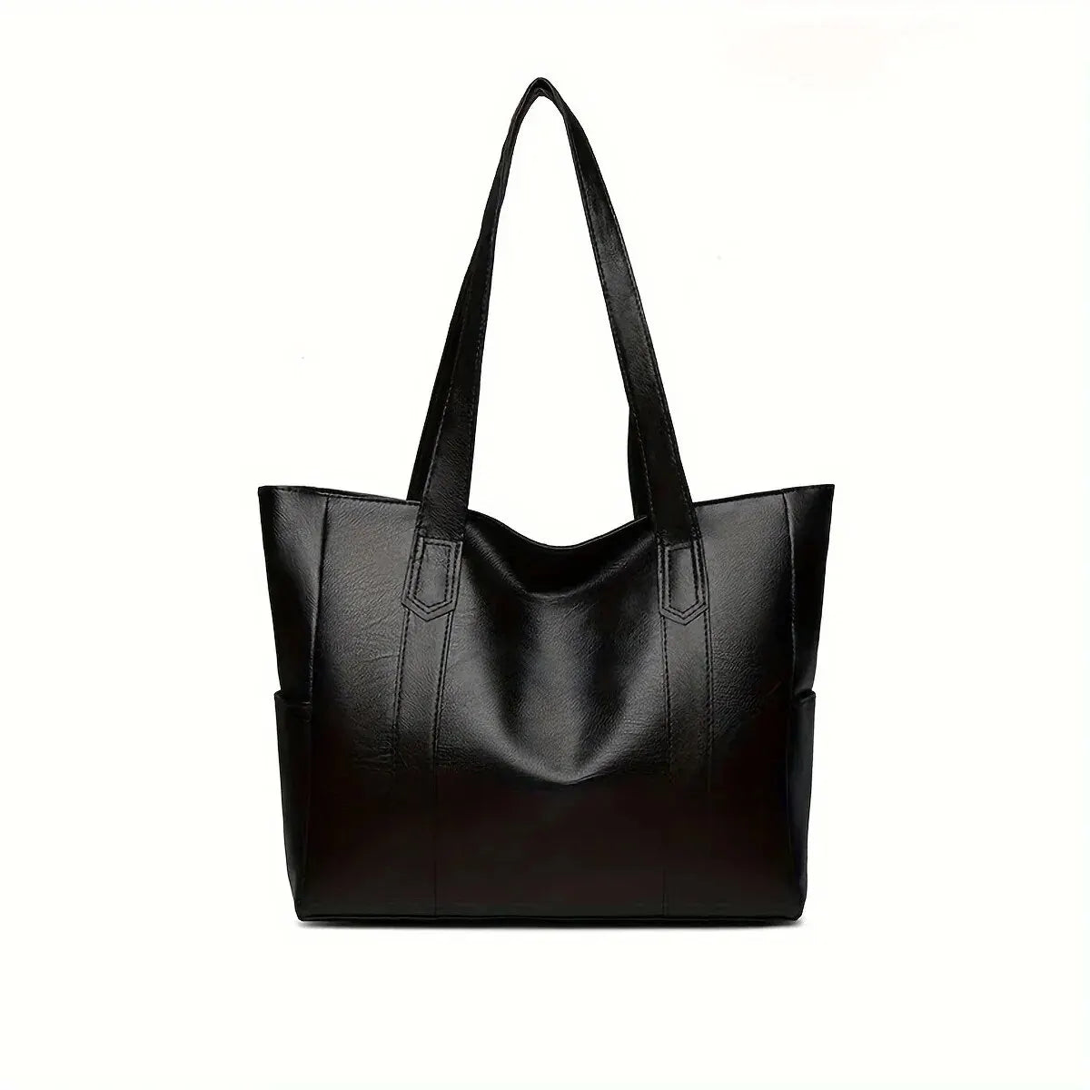 Vintage retro tote handbag in black leather finish