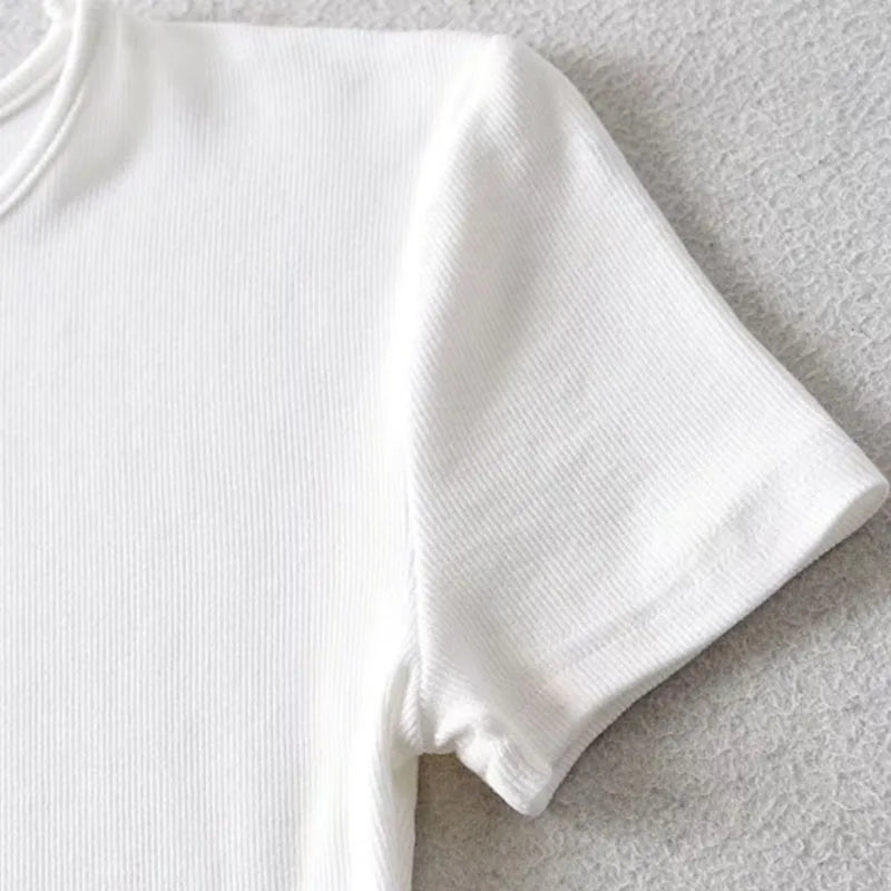 Summer Skinny Fit Crop Tee, Glow Bloom Aura, Clothes,top