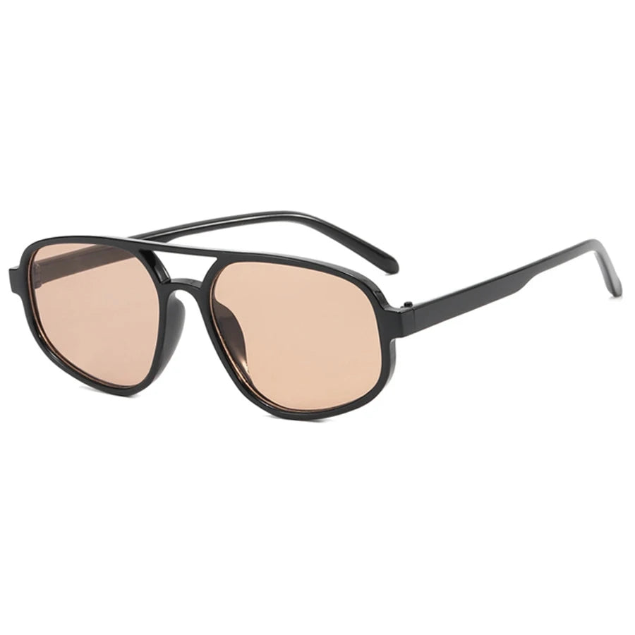 Close-up of Retro Double Bridge Shades on neutral background