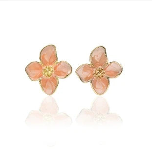 Vintage Gold Flower Earrings with floral details
