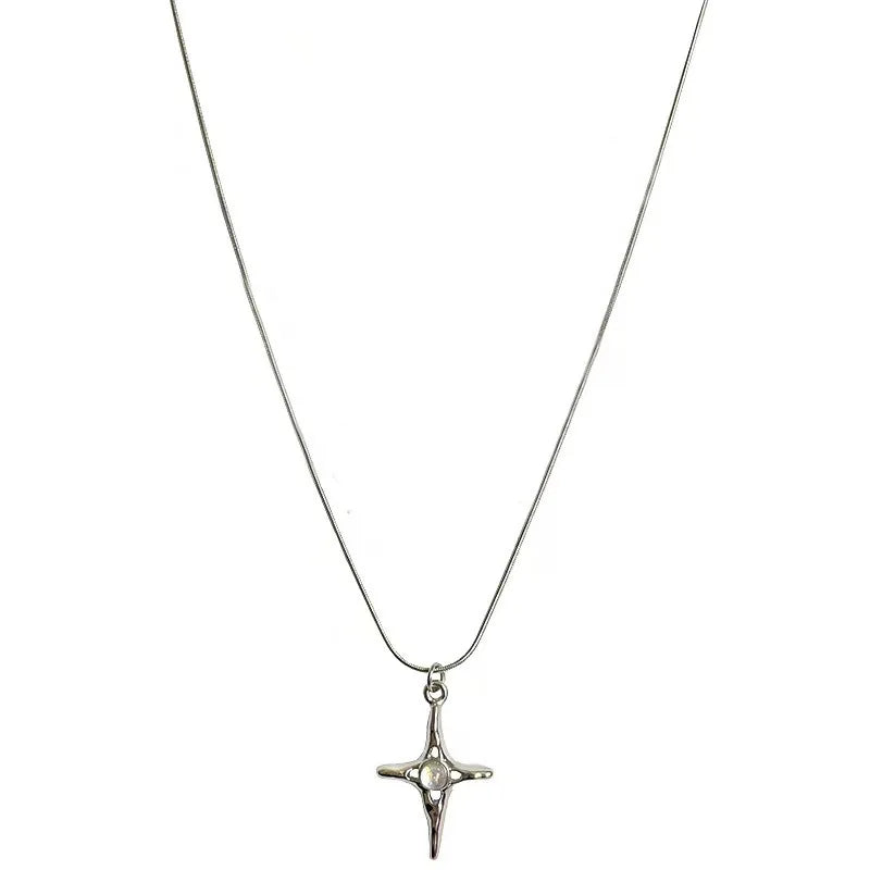 Model wearing Y2K Red Heart Necklace"