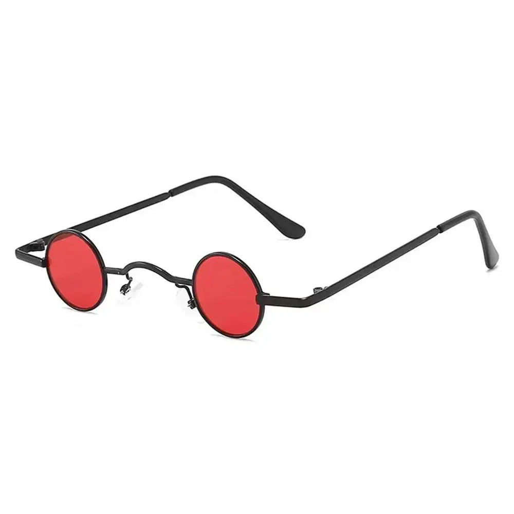 Round sunglasses with red lenses and black Candy Round Metal Shades