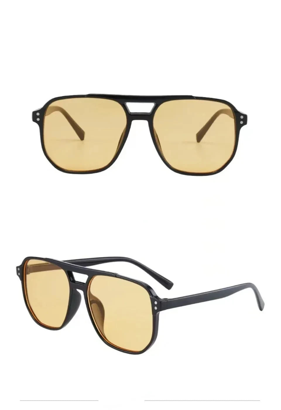 Close-up of gradient lenses on Vintage Square Glow ShadesModel wearing Vintage Square Glow Shades on beach