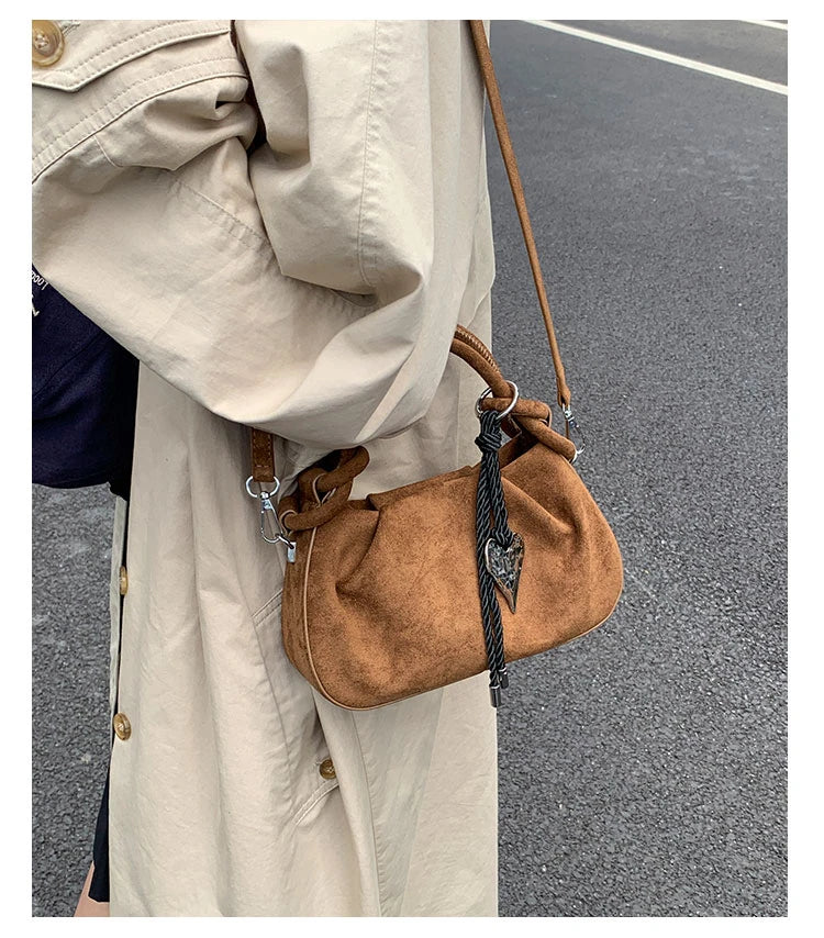 Faux Suede Commuter Tote