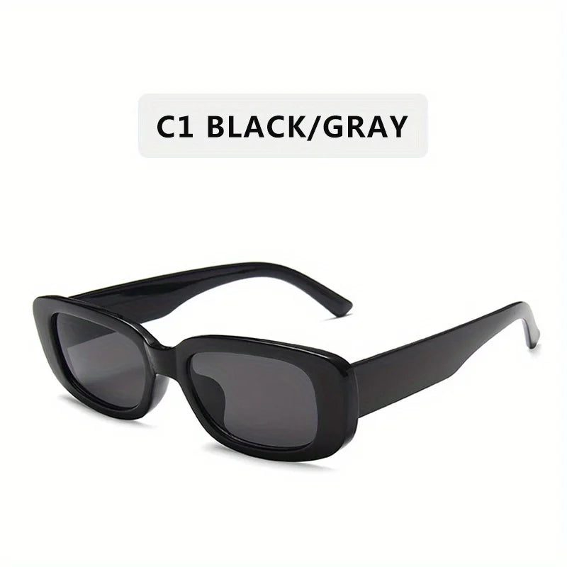 Black and gray sunglasses on a white background with Vintage Y2K Street Style Eyewear