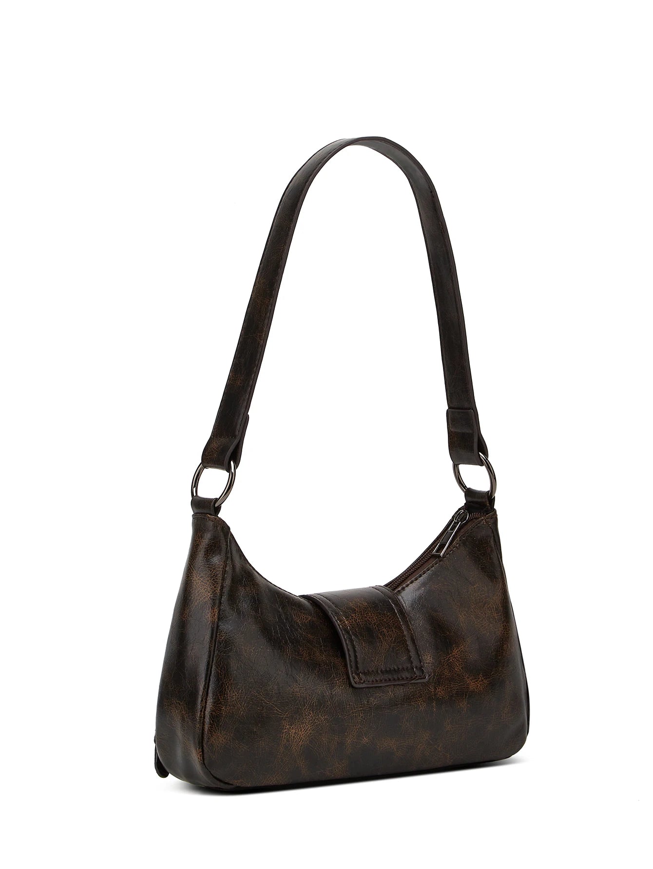 Close-up of rivet detail on Y2K retro rivet shoulder bag